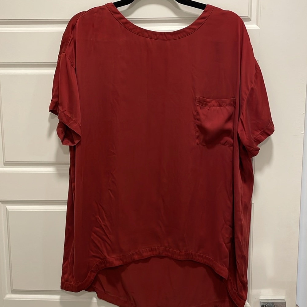 Washable silk oversized sleep pocket tee